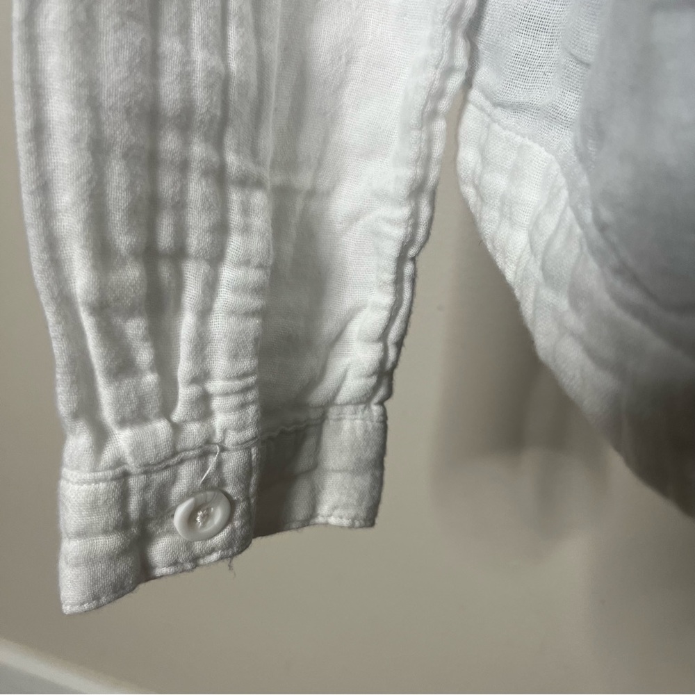 Cloth & Stone Anthropologie Women’s White Cotton Gauzy Back Button‎ Top Sz M - Picture 9 of 9